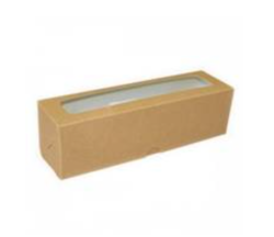 Изображение Эко коробка для макарон и др.конд.изделий с окошком, 200*55*55 мм